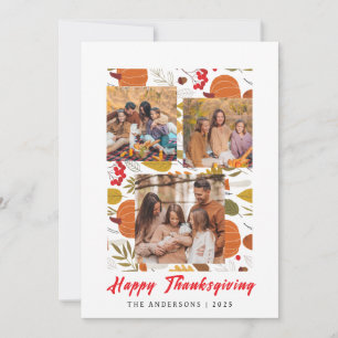 Höstfoto för elegant Modern Happy thanksgiving Julkort