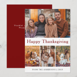 Höstfoto för elegant Modern Happy thanksgiving Julkort