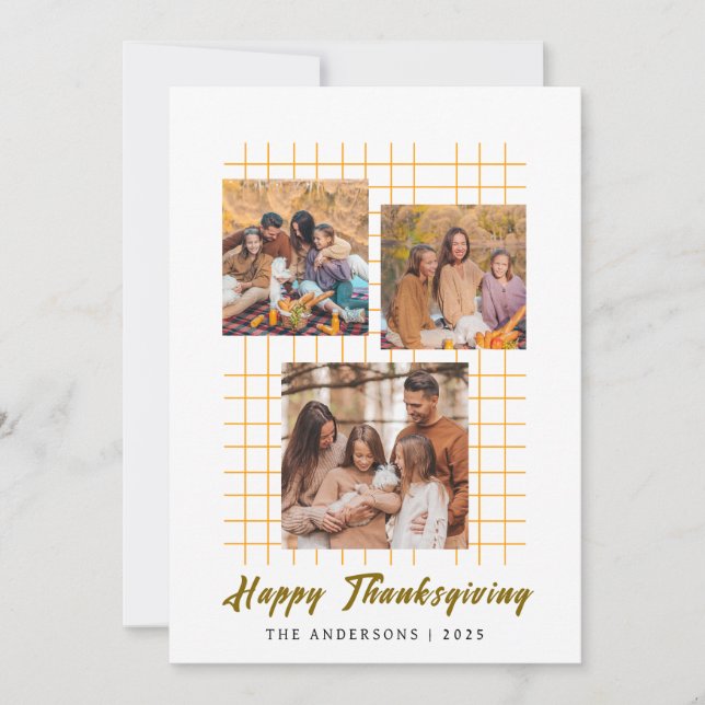 Höstfoto för elegant Modern Happy thanksgiving Julkort (Framsida)