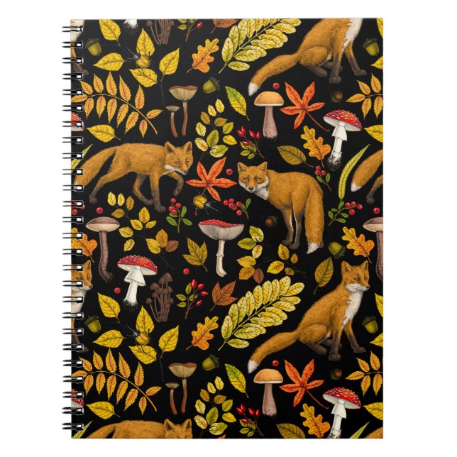 Höstfoxar på svart anteckningsbok (Framsidan)