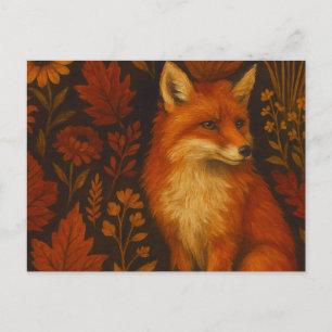 Höstfoxkonst Poster - Mysigt skogsbruk Vykort