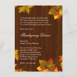 Höstfyllning, Thanksgiving, innerkanten Party Inbjudningar