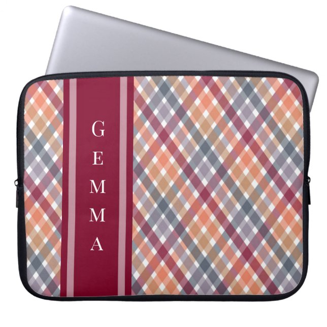 Höstgingham Laptop Fodral (Framsidan)