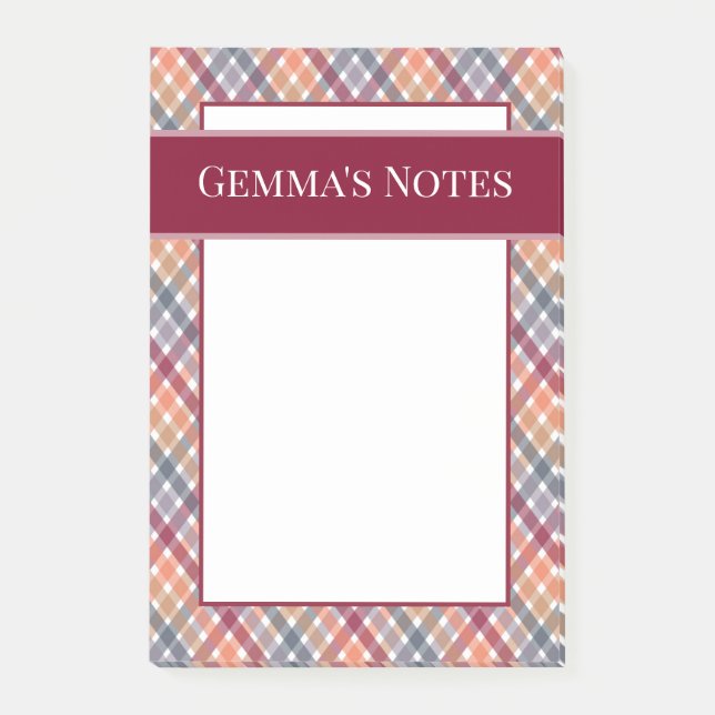 Höstgingham Post-it Block (Framsida)