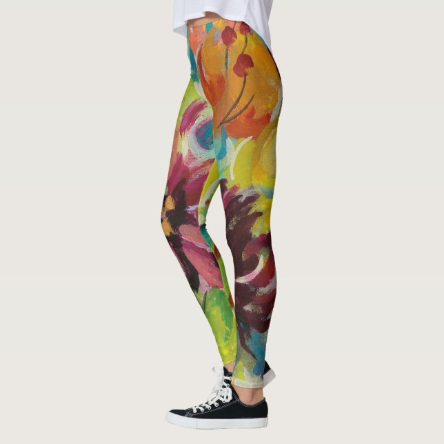 Höstglädjeblommor Leggings (Vänster)