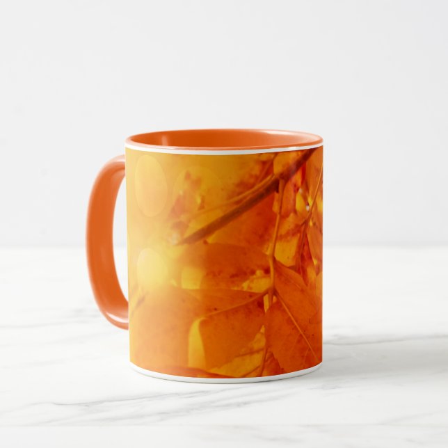 Höstglöd för mugg Färgad Blad (Framsida vänster)