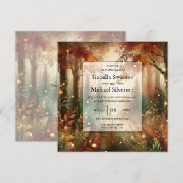 Höstglöd i den Förtrollade Skogens Bröllop Inbjudningar