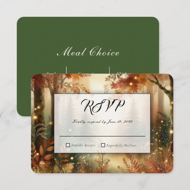 Höstglöd i den Förtrollade Skogens Bröllop OSA Kort (Fram/baksida)