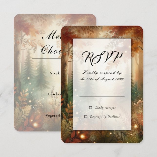 Höstglöd i den Förtrollade Skogens Bröllop OSA Kort (Fram/baksida)