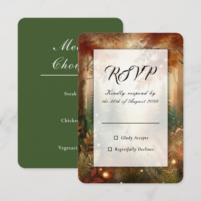 Höstglöd i den Förtrollade Skogens Bröllop OSA Kort (Fram/baksida)