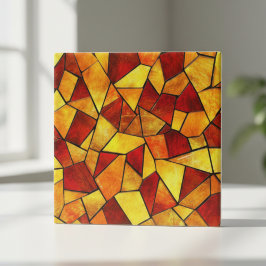 Höstglöd mosaikfönster kakelplatta