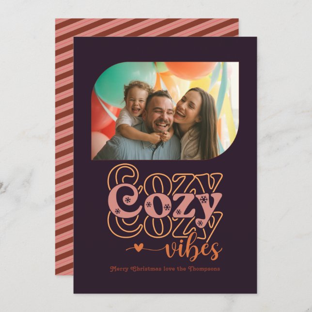 Höstglöd mysiga vibbar endast julfoto julkort (Fram/baksida)