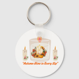 "Höstglöd på alla sidor - Mysiga fallkaffe Mugg" Nyckelring