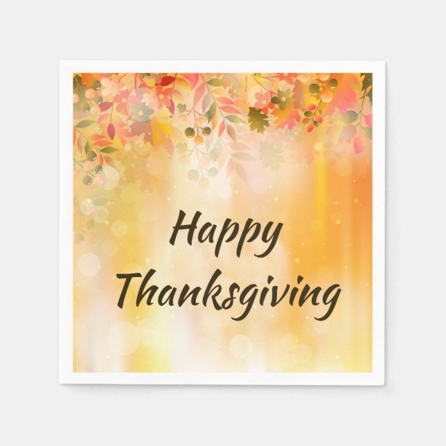 HöstGnistran thanksgiving Löv höst Pappersservett (Framsidan)