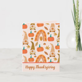 Höstgnomar med höstregnbåge Thanksgiving   Helgkort