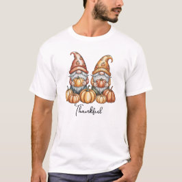 Höstgnomer med Pumpkins Cute Fall Thanksgiving T Shirt