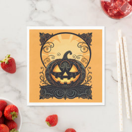 Höstgotisk Jack O Lantern Pappersservett