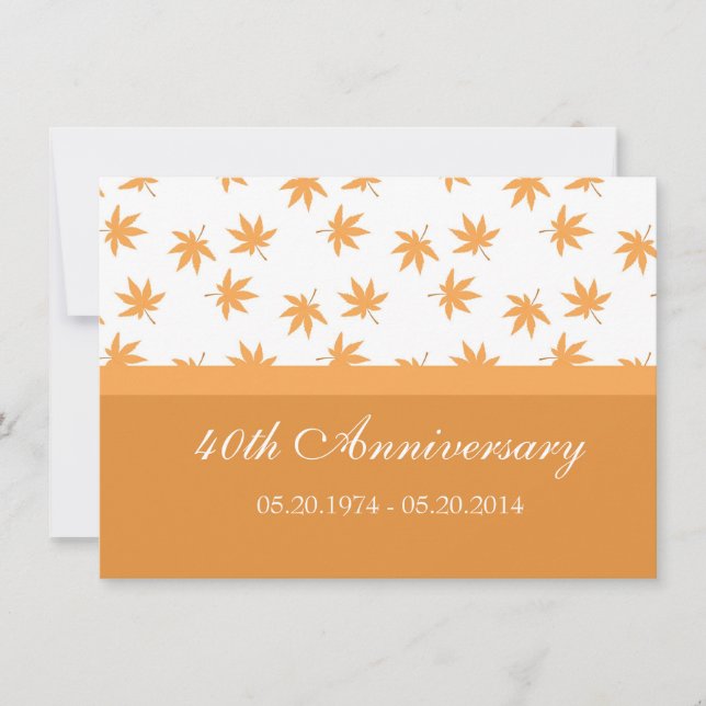 Höstgrafik gula blad bröllopsjubileum inbjudningar (Framsida)