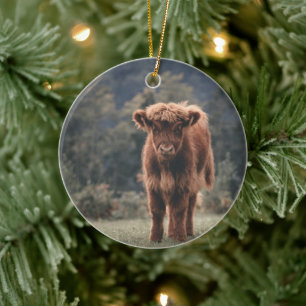 Höstgräs från höstkalv, fält julgransprydnad keramik