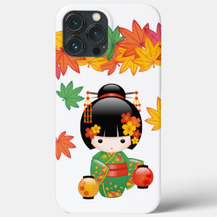 Höstgrön Kimono Kokeshi-docka Lönnlöv