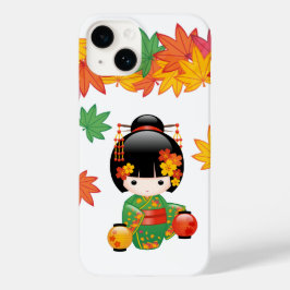 Höstgrön Kimono Kokeshi-docka Lönnlöv