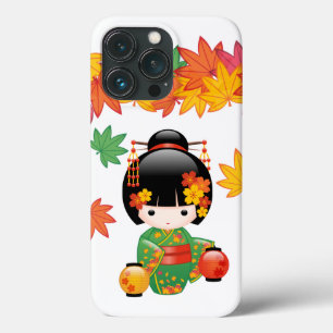 Höstgrön Kimono Kokeshi-docka Lönnlöv