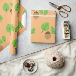 Höstgrönska Blad Hösttid Inpackningspapper Presentpapper
