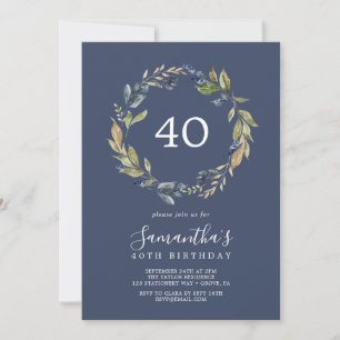 Höstgrönska   Marin 40-årsdag Inbjudningar