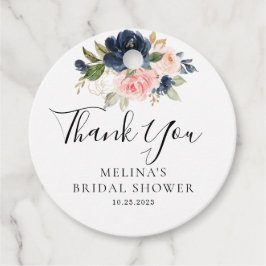 Höstguld Blå Rosa Blommor Bröllopsdusch Gåvor Etiketter