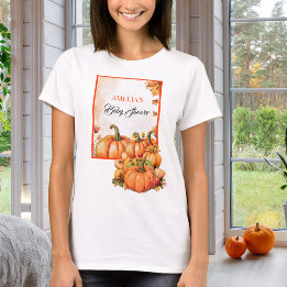 Höstgult Apelsin Akvarell Pumpa Mamma Bebis T Shirt