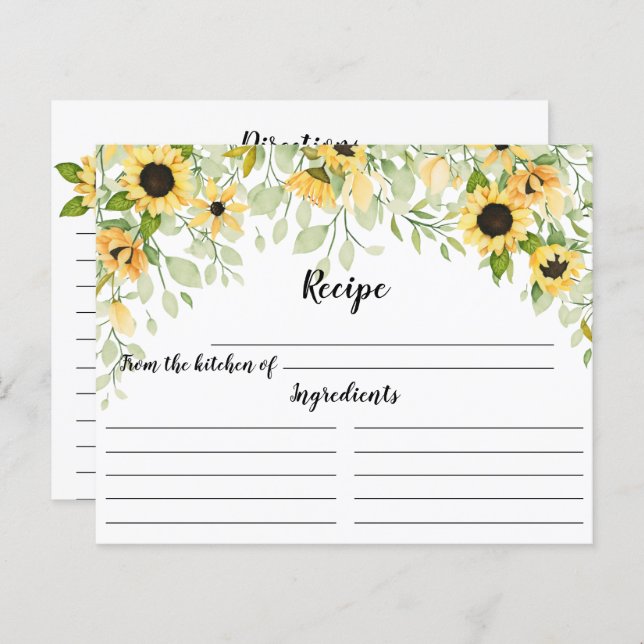 HöstGult Solrosblommans Möhippa Recept Postc (Fram/baksida)