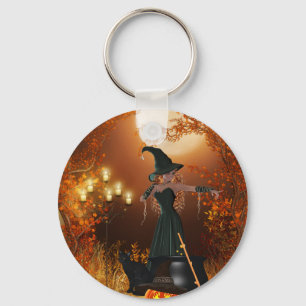 HöstHalloween häxa Nyckelring