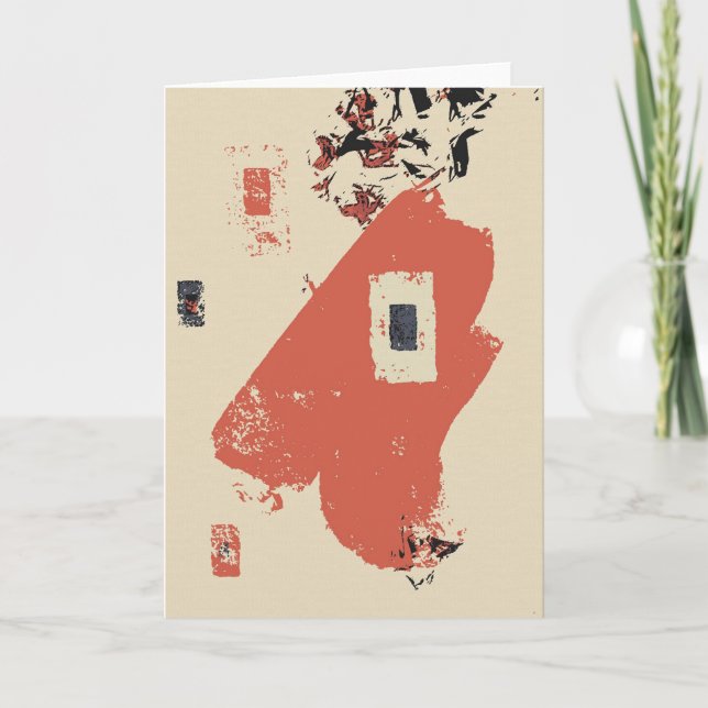 Hösthälsningskort för Abstrakt Kort (Framsida)