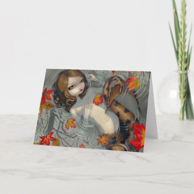 "Hösthälsningskort" för hälsningskort "Sjöjungfru" Kort (Framsida)