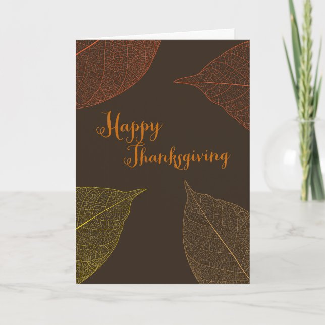 Hösthälsningskort för thanksgiving helgkort (Framsida)