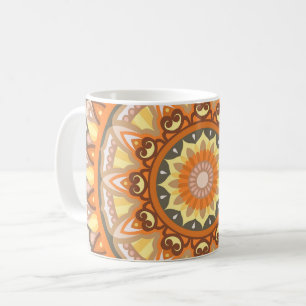 Höstharmoni Mandala Mysig Höstlövsmönster Kaffemugg