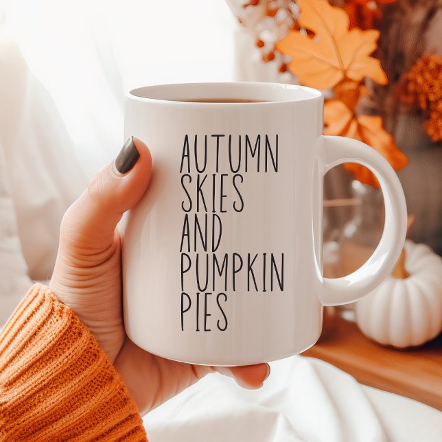 Hösthimlar Och Pumpapajer Höstcitat Kaffemugg (Skapare uppladdad)