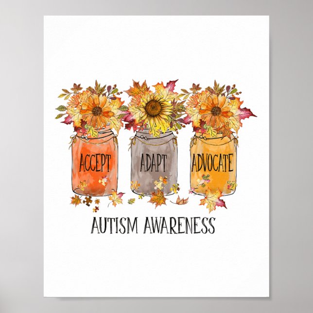 Hösthöjdens medvetandegrad Accepterar Adapt Advoca Poster (Framsidan)