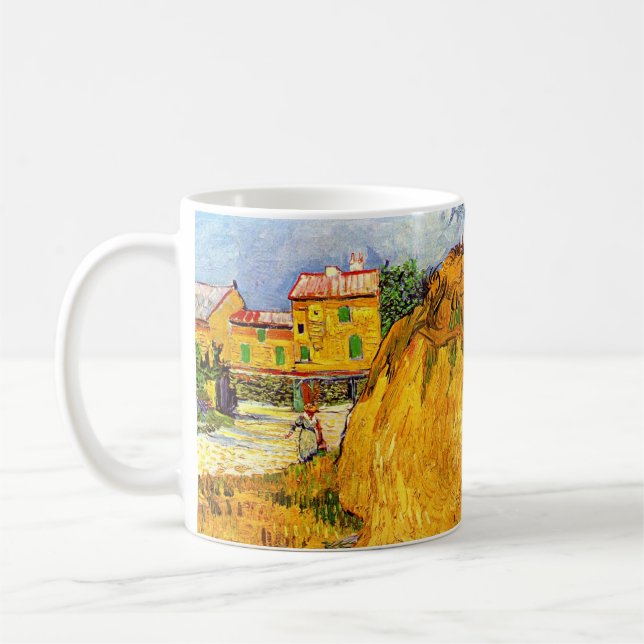 Hösthöstackar i Provence av Vincent van Gogh Kaffemugg (Vänster)