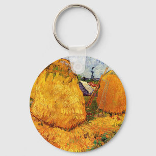 Hösthöstackar i Provence av Vincent van Gogh Nyckelring