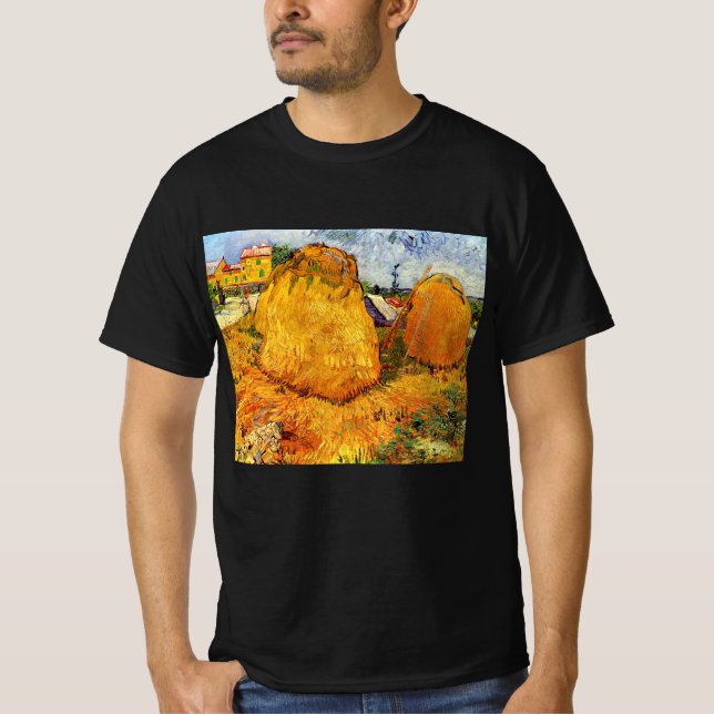 Hösthöstackar i Provence av Vincent van Gogh T Shirt (Framsida)