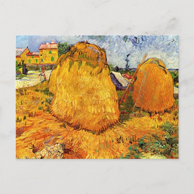 Hösthöstackar i Provence av Vincent van Gogh Vykort (Framsida)