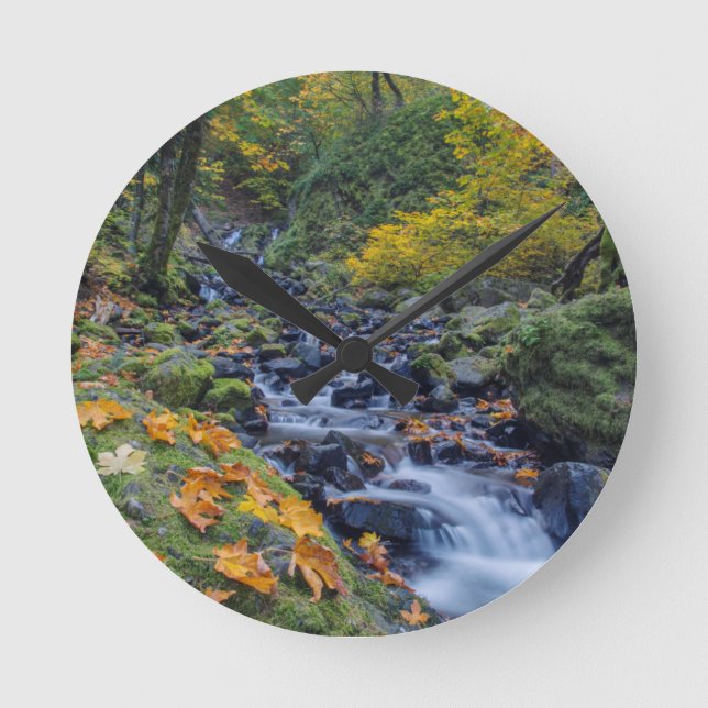 Hösthösten Färg vid Bäckar med svält Rund Klocka (Framsida)