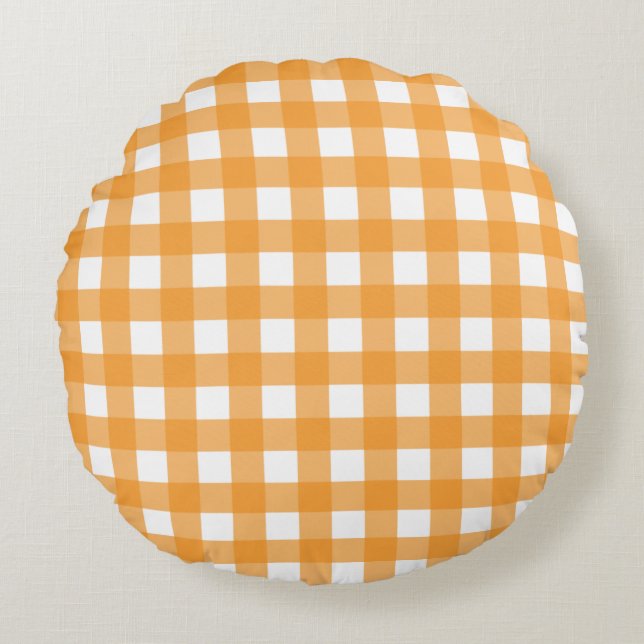 Hösthösten, Orange, Mönster Rund Kudde (Framsidan)