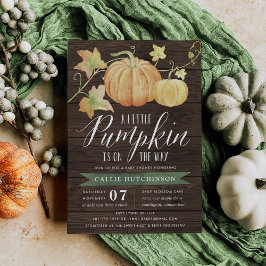 Hösthösten Pumpkin Baby Shower Inbjudningar