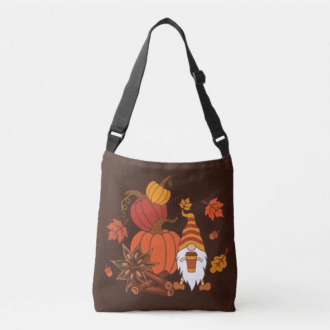 Hösthösten Pumpkins Gnome Spice Card Axelväska (Framsida)