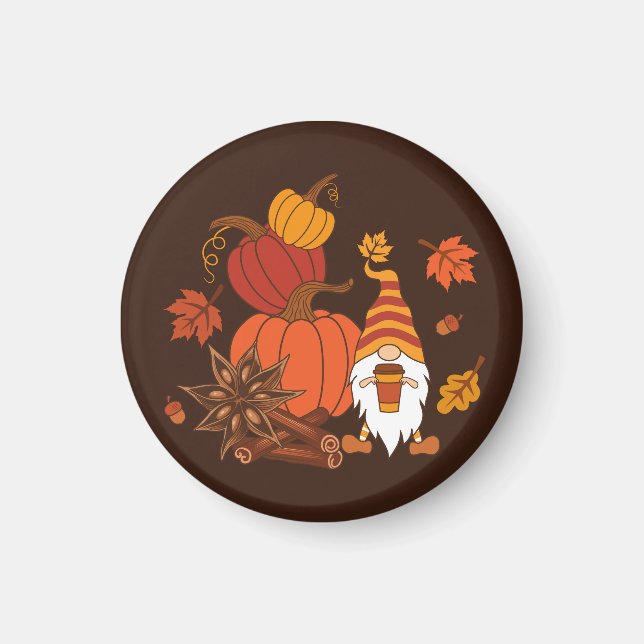 Hösthösten Pumpkins Gnome Spice Card Magnet (Framsidan)