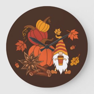 Hösthösten Pumpkins Gnome Spice Card Stor Klocka