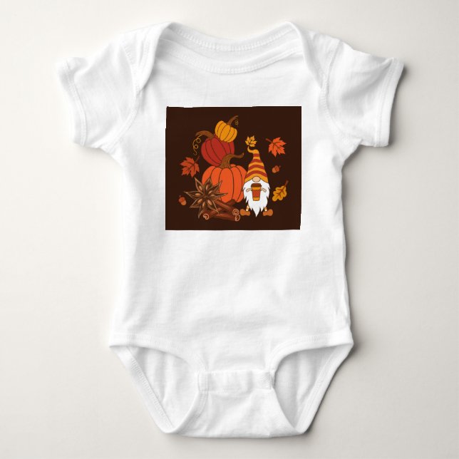 Hösthösten Pumpkins Gnome Spice Card T Shirt (Framsida)