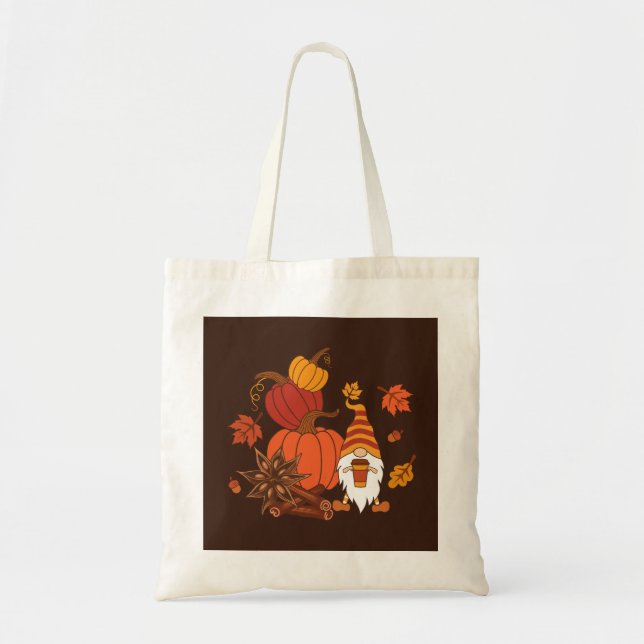Hösthösten Pumpkins Gnome Spice Card Tygkasse (Framsidan)